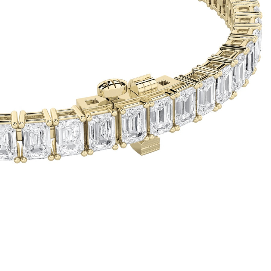 Emerald Shape East West Line Bracelet lab grown diamond
