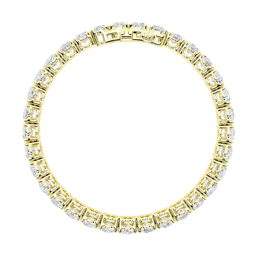 16.5Cttw Oval Shaped Lab Grown Diamond (F/VS) EastWest Line Bracelet in 14K Gold