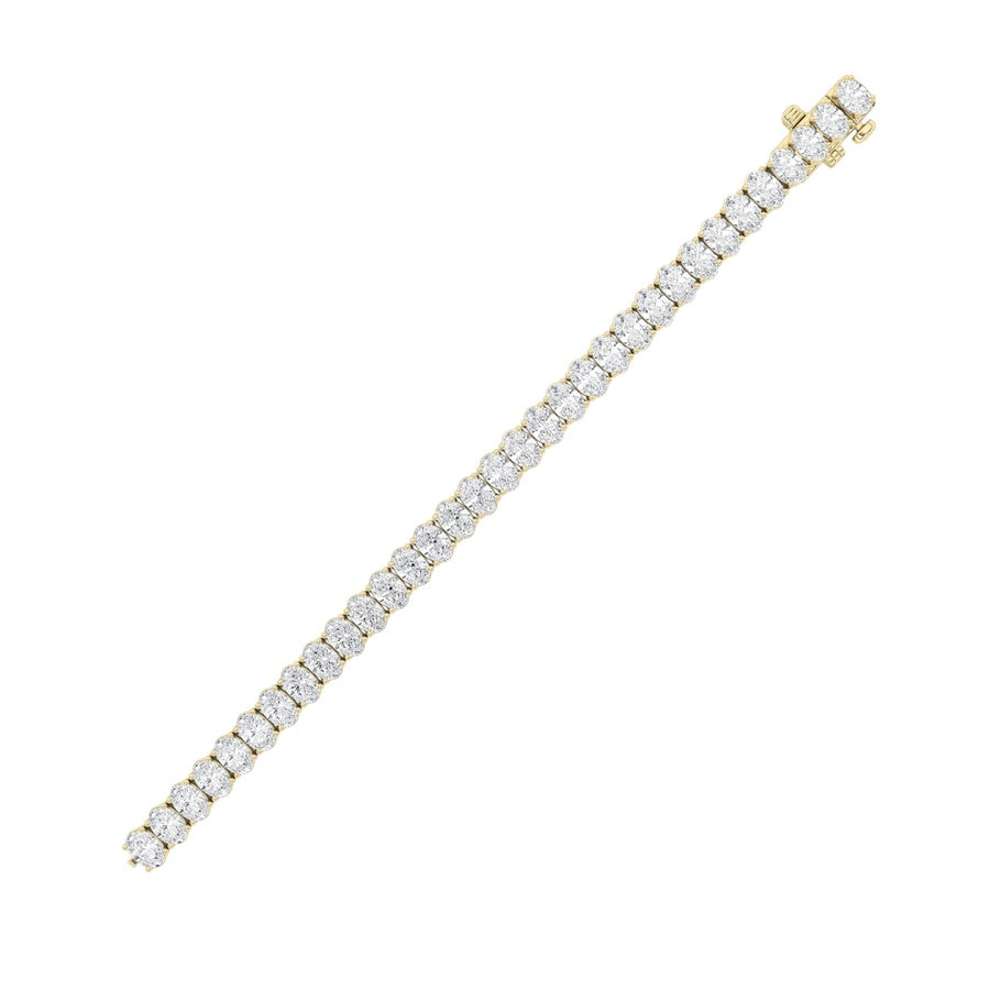 16.5Cttw Oval Shaped Lab Grown Diamond (F/VS) EastWest Line Bracelet in 14K Gold