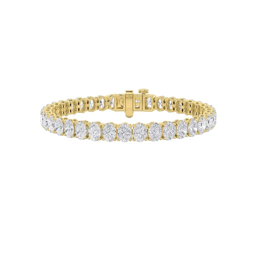 Oval Shape East West Line Bracelet lab grown diamond