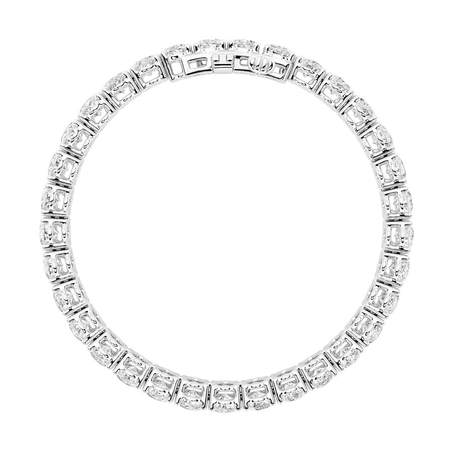 24Cttw Oval Shaped Lab Grown Diamond (F/VS) East West Line Bracelet in 14K Gold