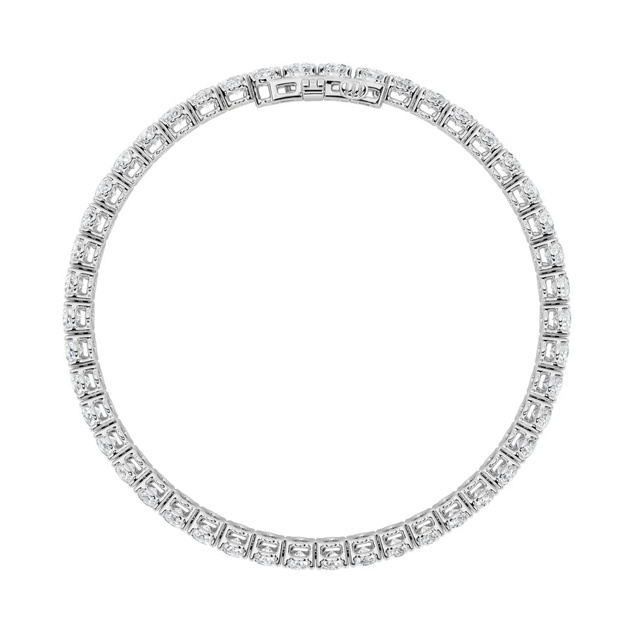 Oval Shape East West Line Bracelet lab grown diamond
