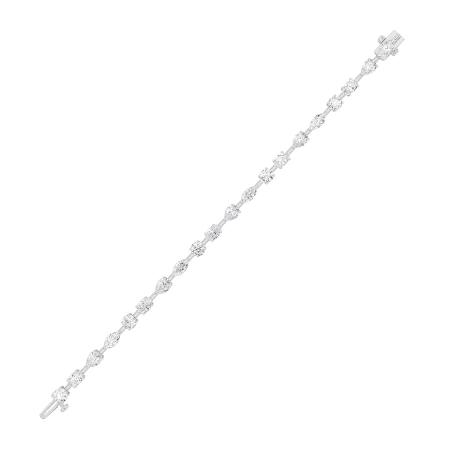 12Cttw Mix Shaped Lab Grown Diamond East & West Bracelet in 14K Gold (F/VS)
