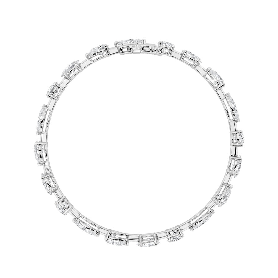 6Cttw Mix Shaped Lab Grown Diamond East & West Bracelet in 14K Gold (F/VS)