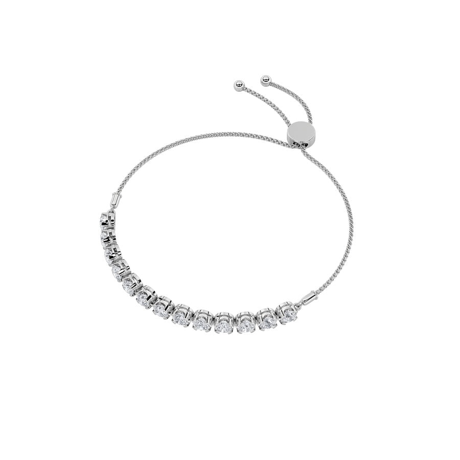2.5Cttw Round Shaped Lab Grown Diamond (F/VS) BoloBracelet in 14K Gold