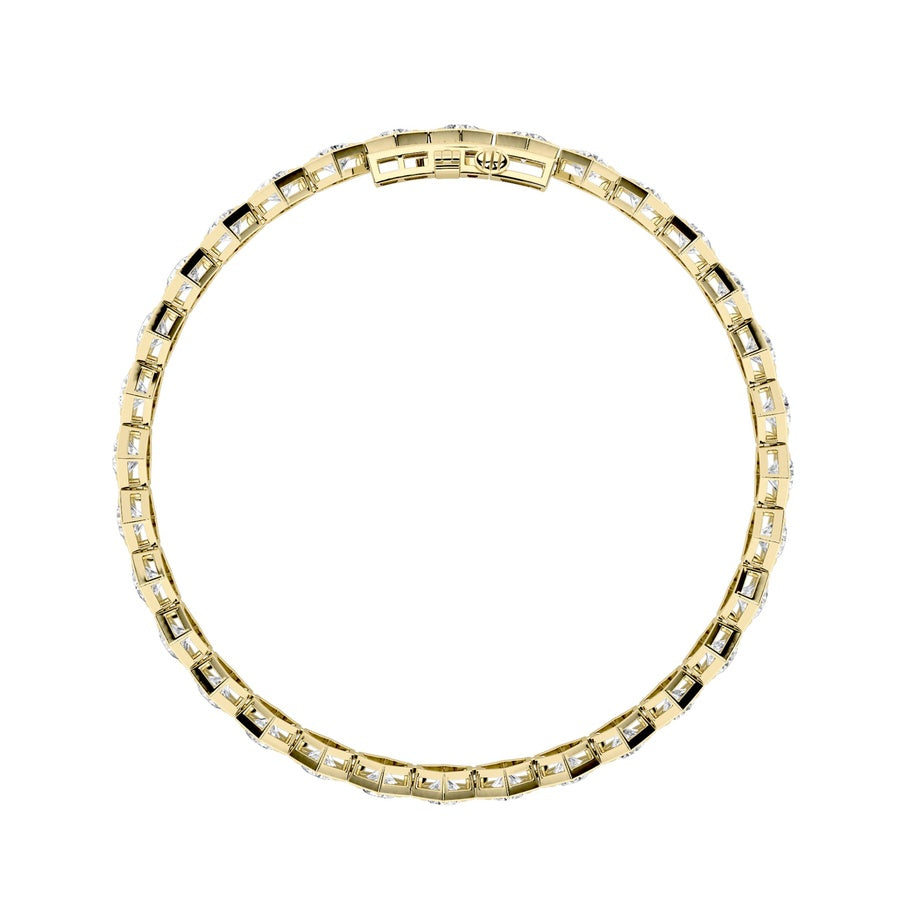 10Cttw Round Shaped Lab Grown Diamond (F/VS) Bracelet in 14K Gold