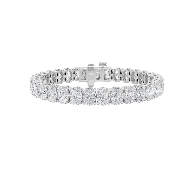 10CTW Oval Shaped Lab Grown Diamond North South Bracelet in 14K Gold (F/VS)