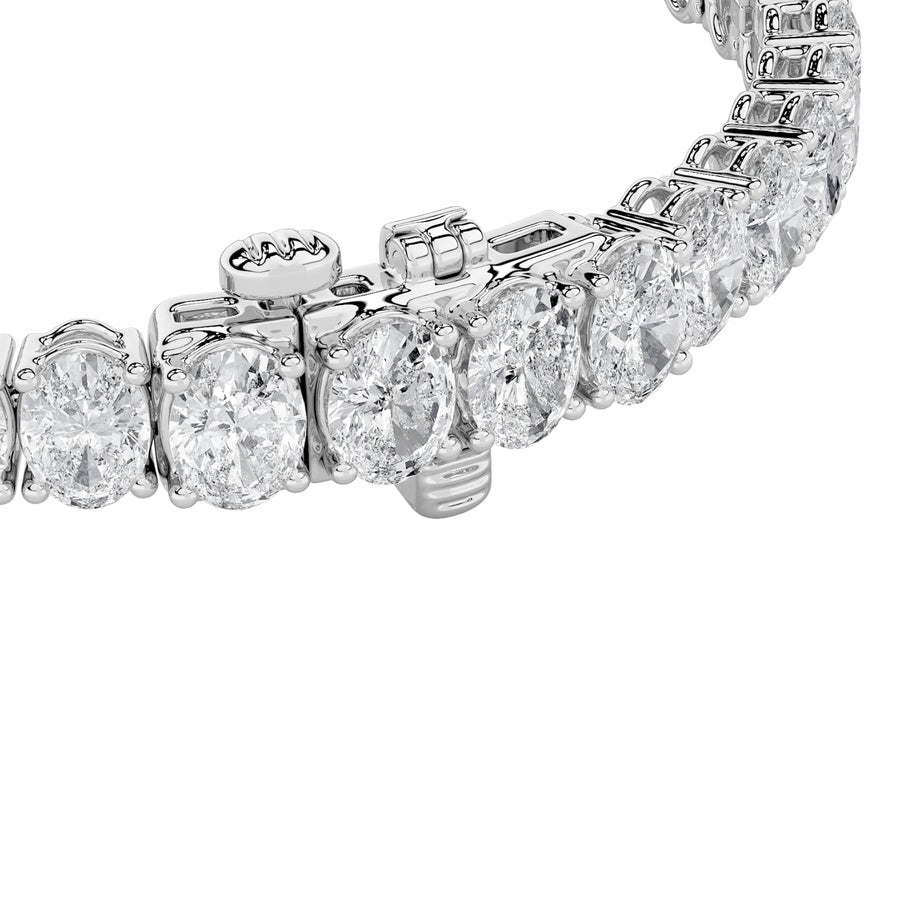 15Cttw Oval Shaped Lab Grown Diamond North South Bracelet in 14K Gold (F/VS)