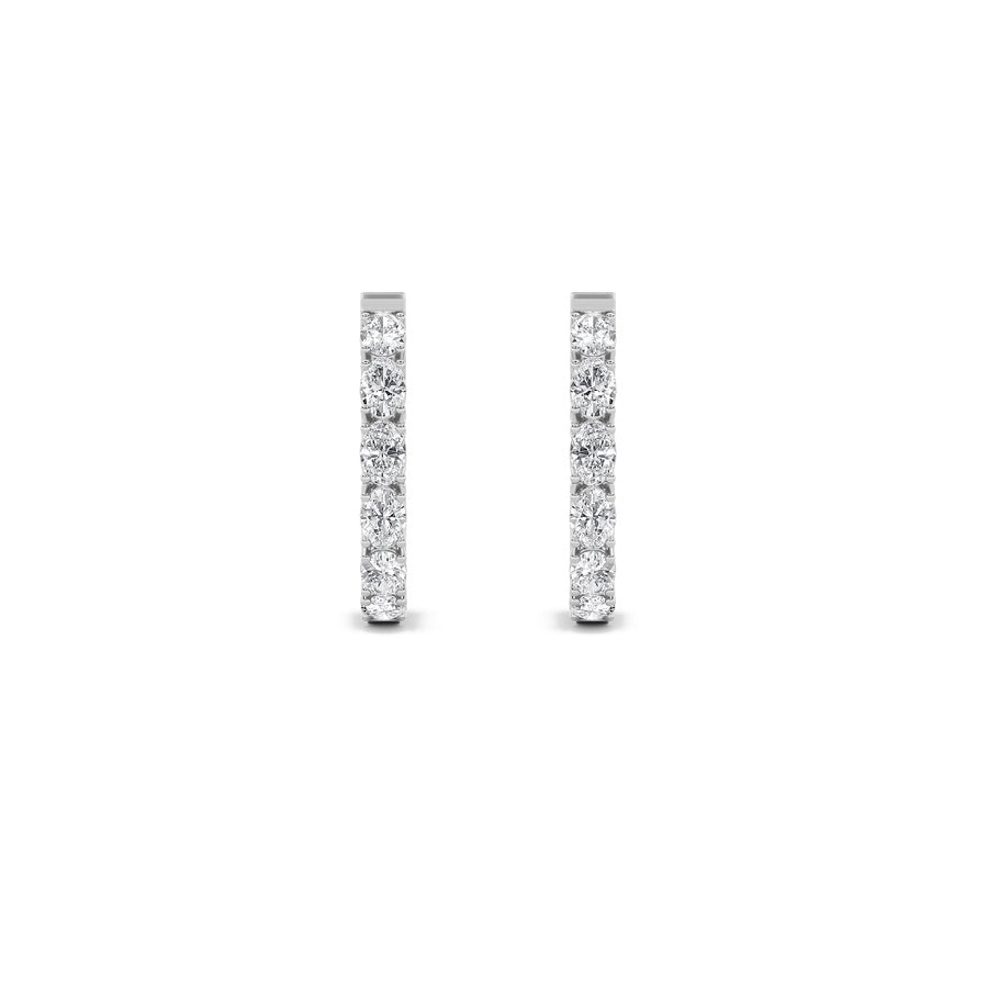 4Cttw Oval Shaped Lab Grown Diamond (F/VS) InsideOut Hoop Earrings in 14K Gold