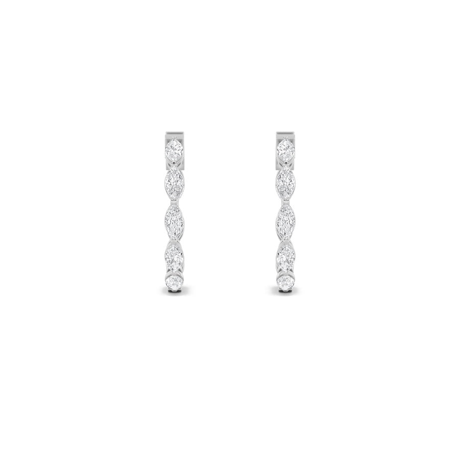 Marquise Shape Inside Out Hoop Earrings lab grown diamond