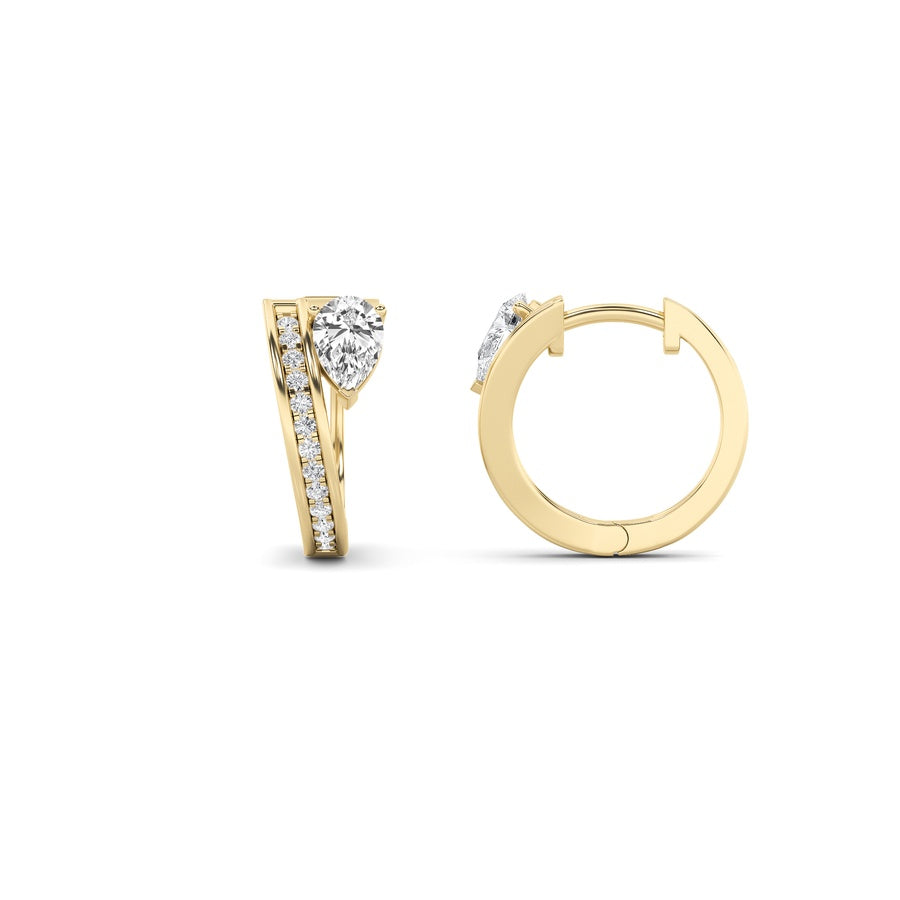 1.25Cttw Pear Shaped Lab Grown Diamond (F/VS) Fashion Earrings in 14K Gold