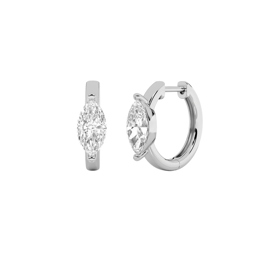 Marquise Shape Solitaire Huggie Earrings lab grown diamond