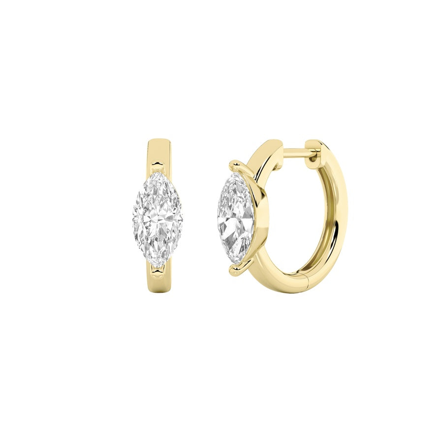 Marquise Shape Solitaire Huggie Earrings lab grown diamond