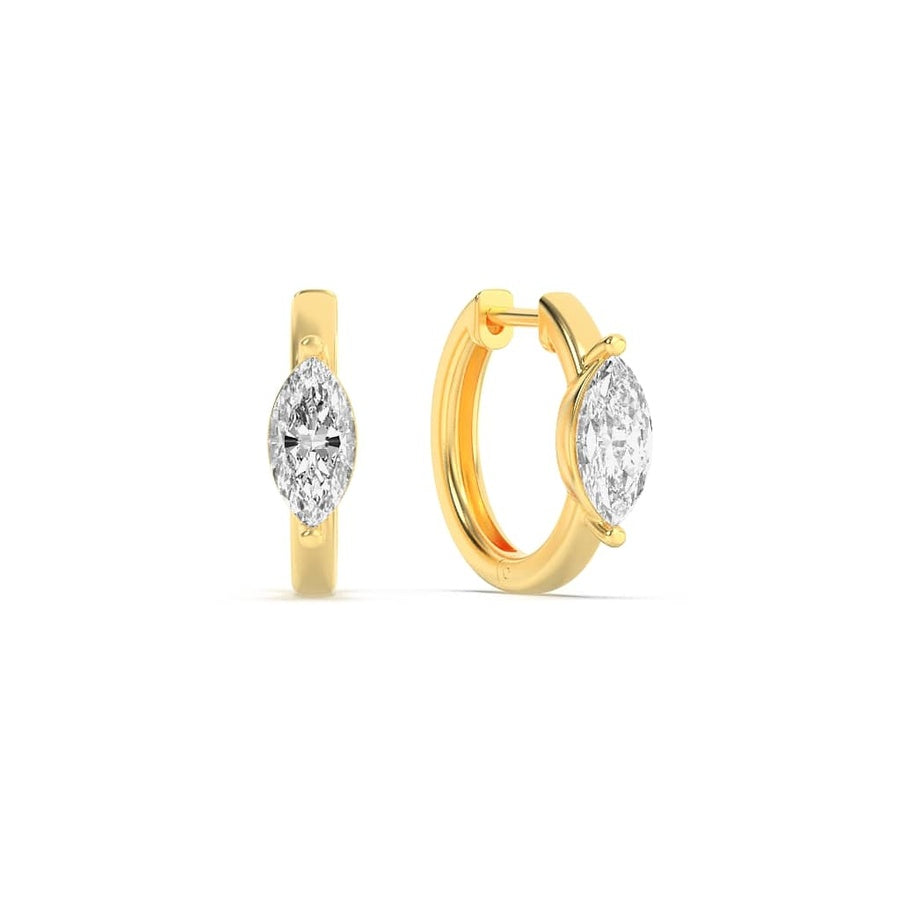 Marquise Shape Solitaire Huggie Earrings lab grown diamond