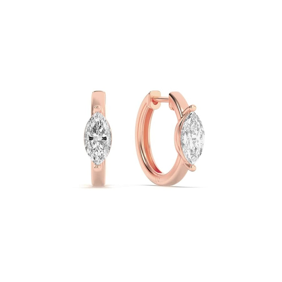 Marquise Shape Solitaire Huggie Earrings lab grown diamond