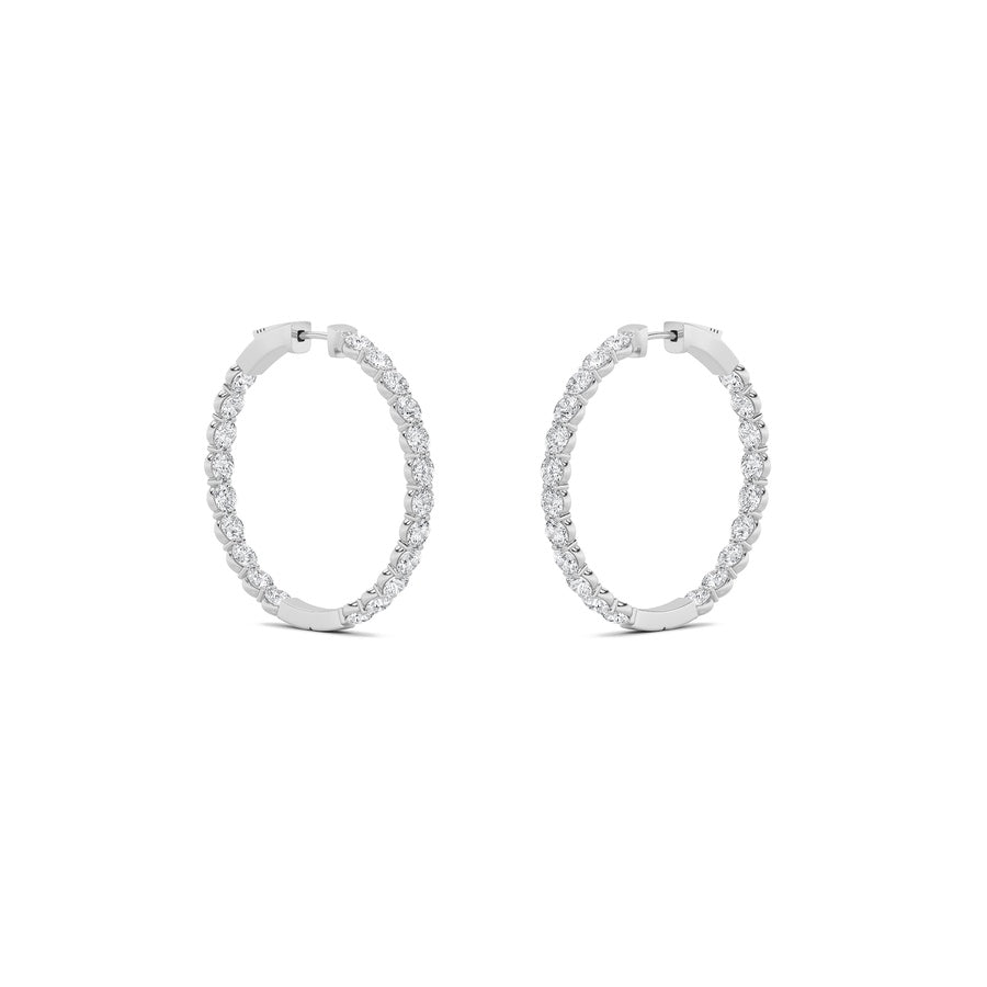 7Cttw Round Shaped Lab Grown Diamond (F/VS) Insideout Hoop Earrings in 14K Gold