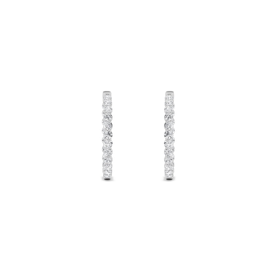 7Cttw Round Shaped Lab Grown Diamond (F/VS) Insideout Hoop Earrings in 14K Gold