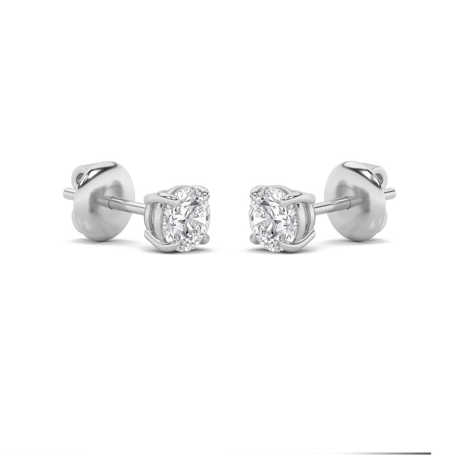 Round Shape Stud Earrings lab grown diamond
