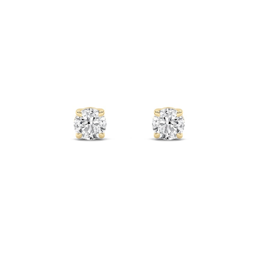 6Cttw Round Shaped Lab Grown Diamond (F/VS) Classic Basket Set Stud Earrings in 14K Gold