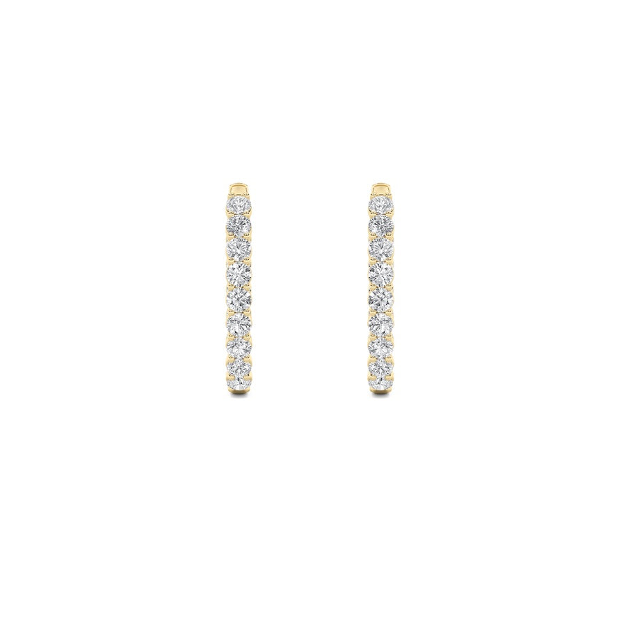 Round Shape Inside Out Hoop Earrings lab grown diamond