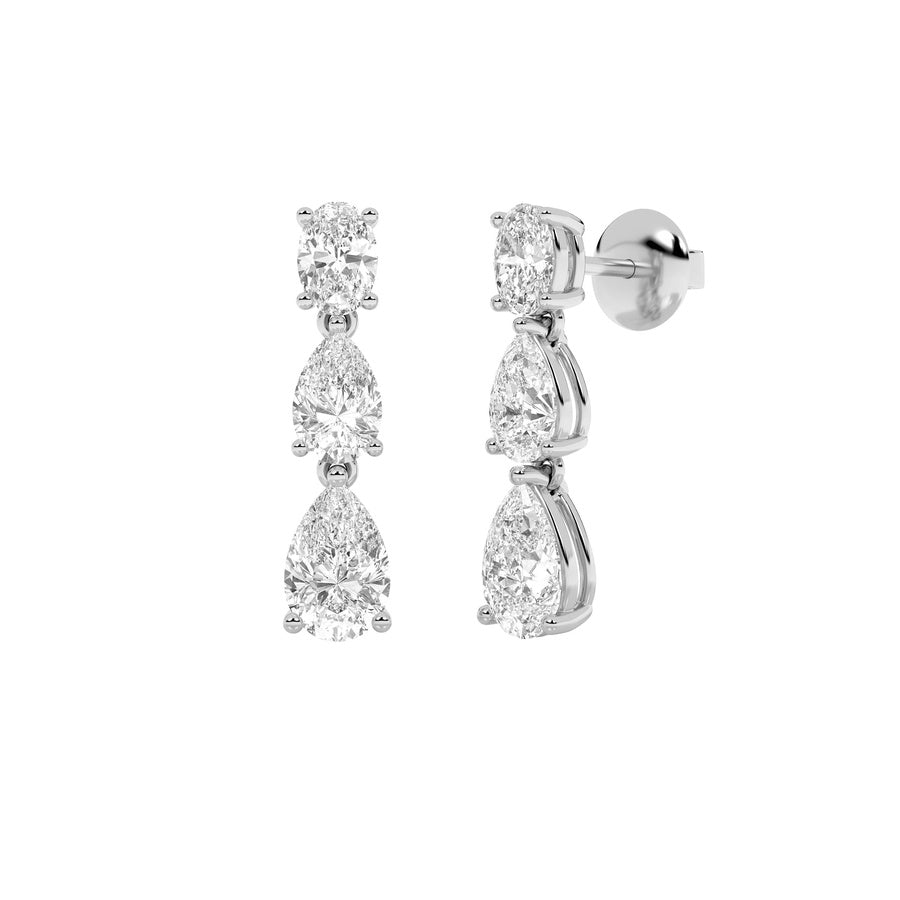 Pear Shape Dangle Earrings lab grown diamond