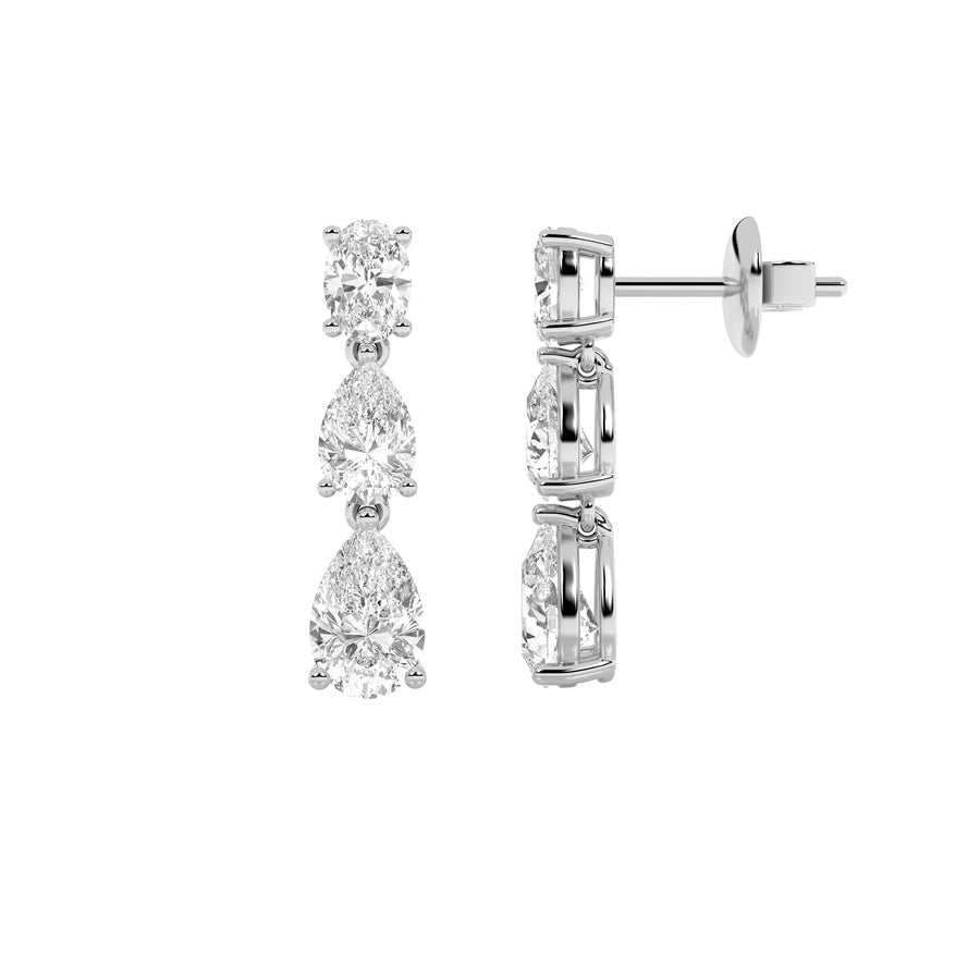 Pear Shape Lab Grown Diamond F Vvs Dangle Earrings lab grown diamond