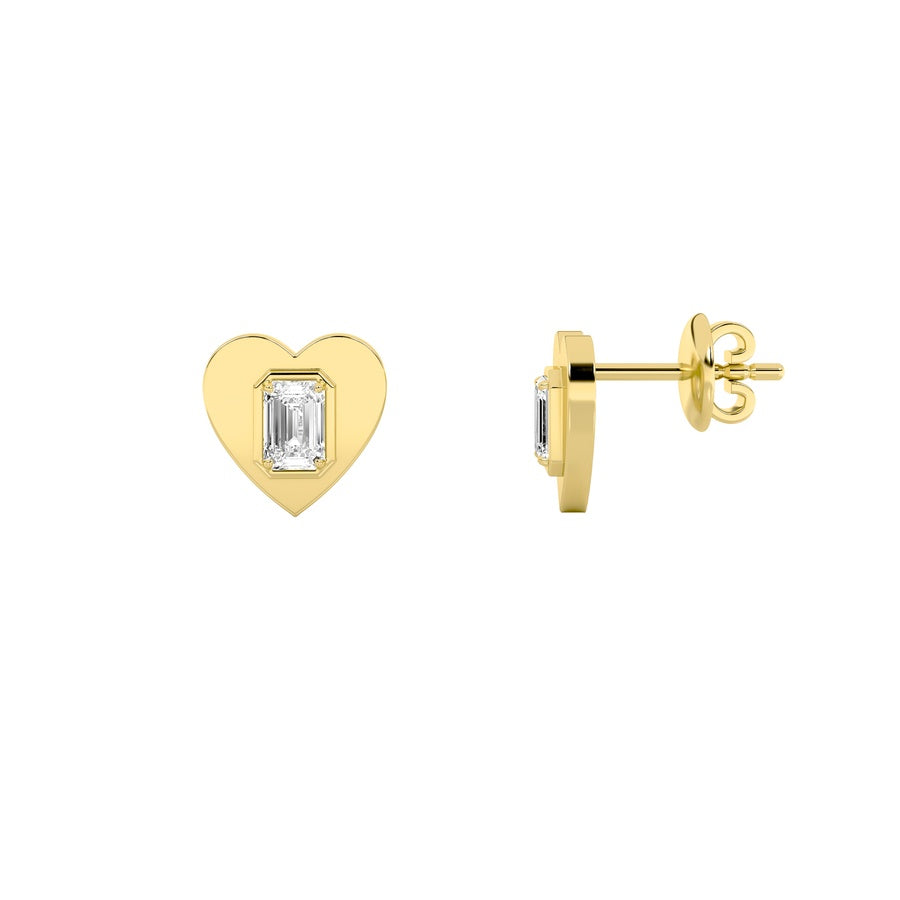 Heart Shape Stud Earrings lab grown diamond