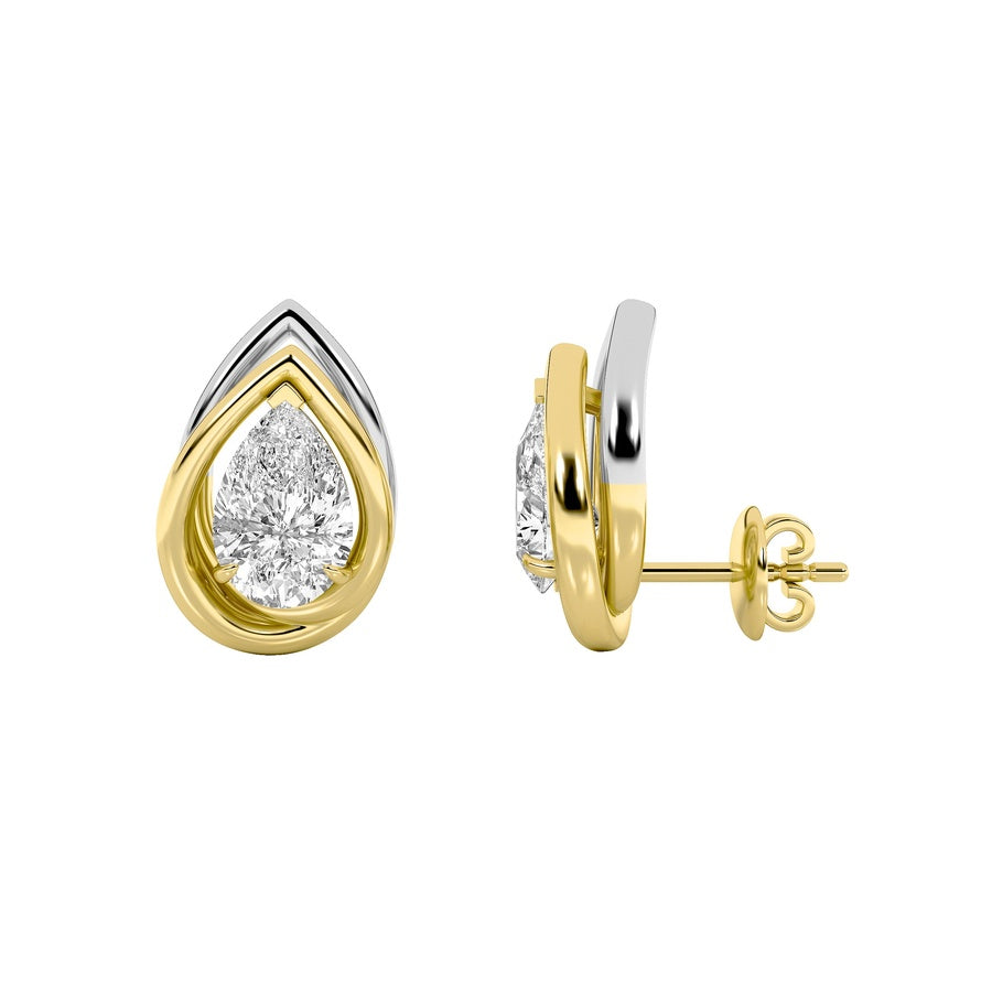 Pear Shape Knot Earrings lab grown diamond