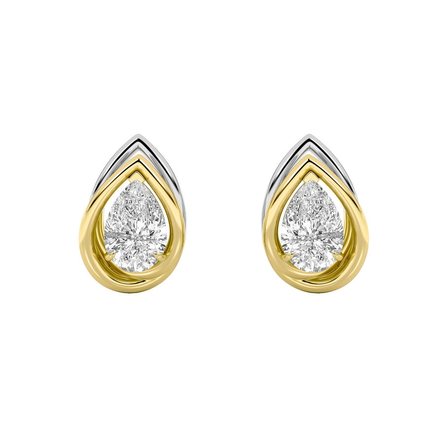 Pear Shape Knot Earrings lab grown diamond
