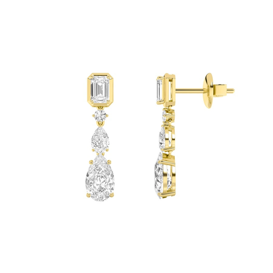 Pear Shape Dangle Earrings lab grown diamond