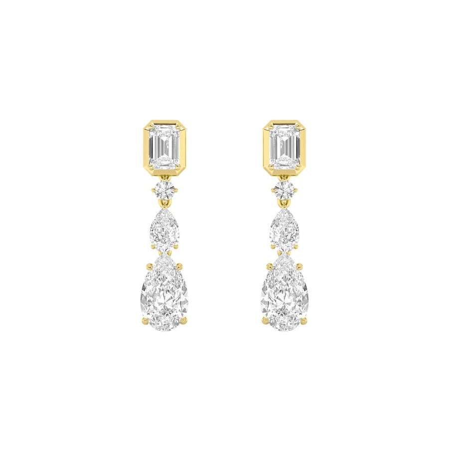 Pear Shape Dangle Earrings lab grown diamond
