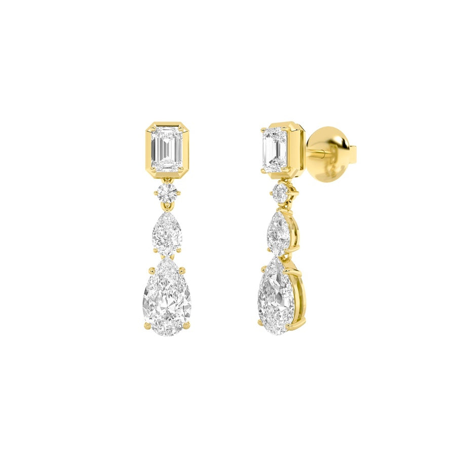 Pear Shape Dangle Earrings lab grown diamond