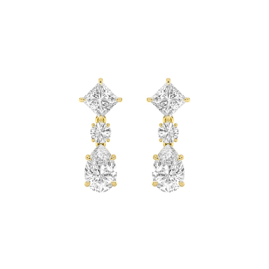 Pear Shape Dangle Earrings lab grown diamond