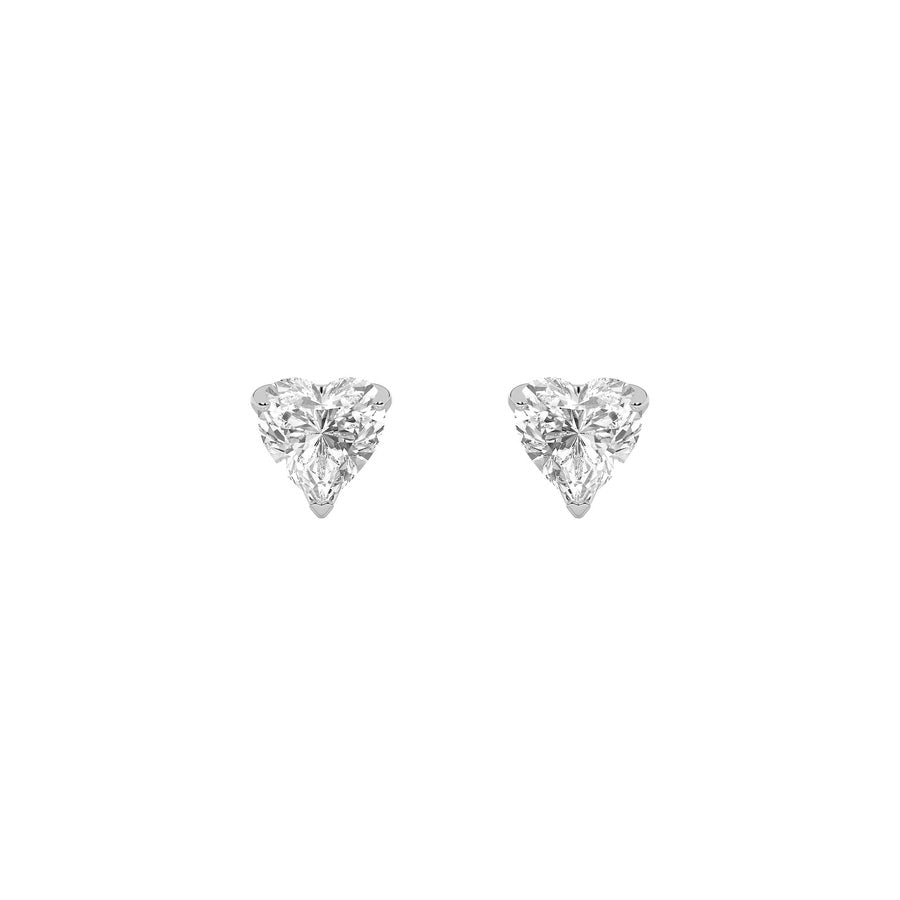 2Cttw Heart Shaped Lab Grown Diamond (F/VS) HeartShaped Earrings in 14K Gold