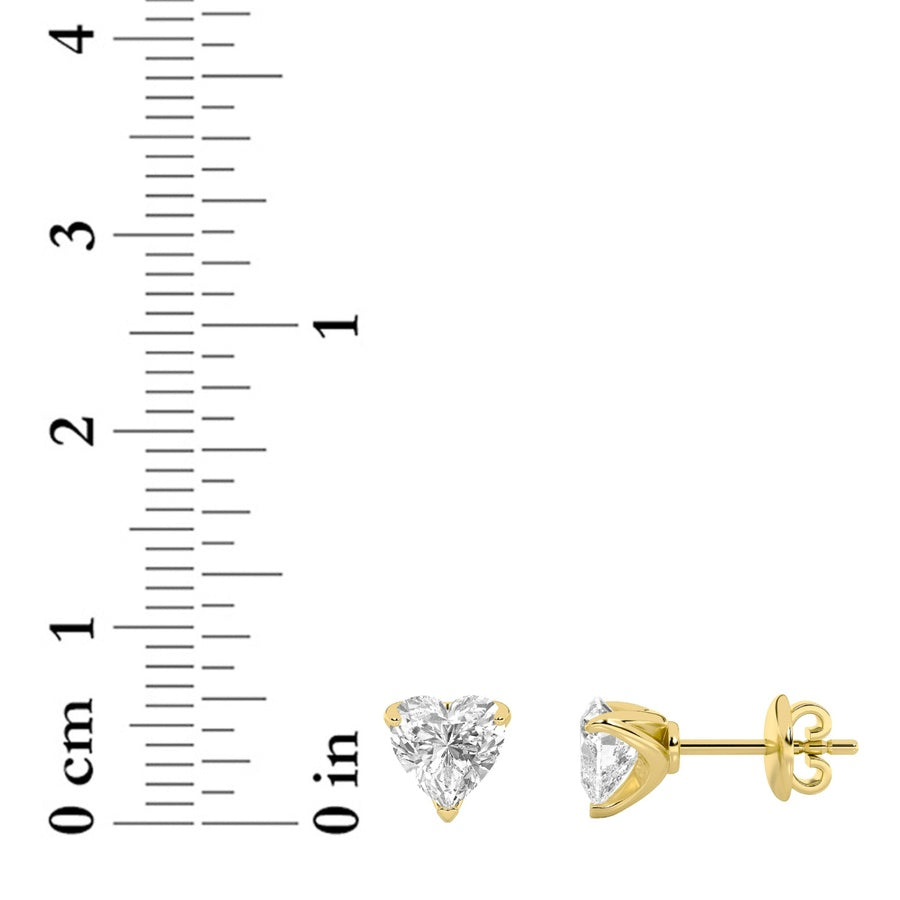 Heart Shape Earrings lab grown diamond
