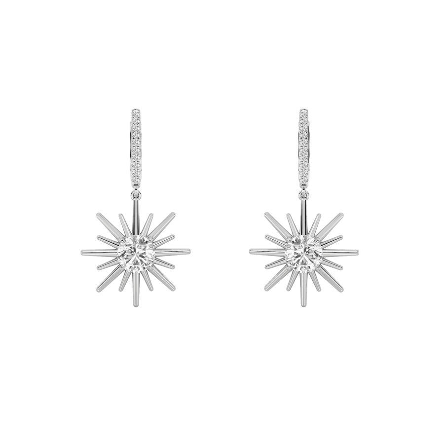 Round Shape Dangle Earrings lab grown diamond