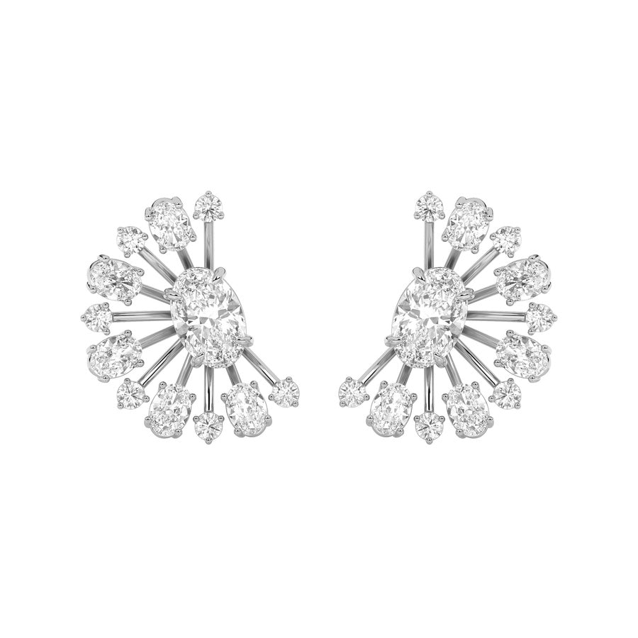 4.5Cttw Oval Shaped Lab Grown Diamond (F/VS) Astralis Earrings in 14K Gold