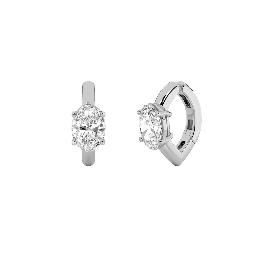 Oval Shape Huggie Cuff Earrings lab grown diamond
