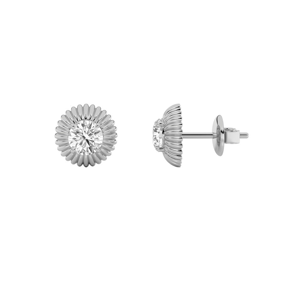 Round Shape Lab Grown Diamond F Vvs Vintage Inspired Stud Earrings lab grown diamond