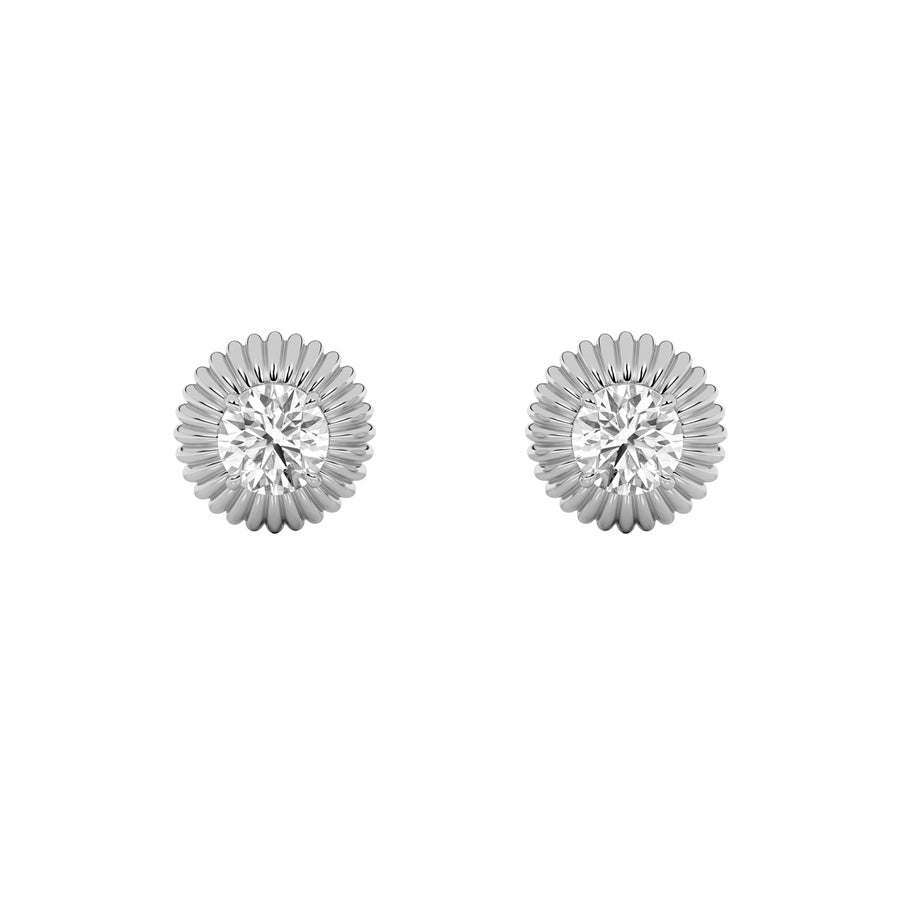 Round Shape Lab Grown Diamond F Vvs Vintage Inspired Stud Earrings lab grown diamond