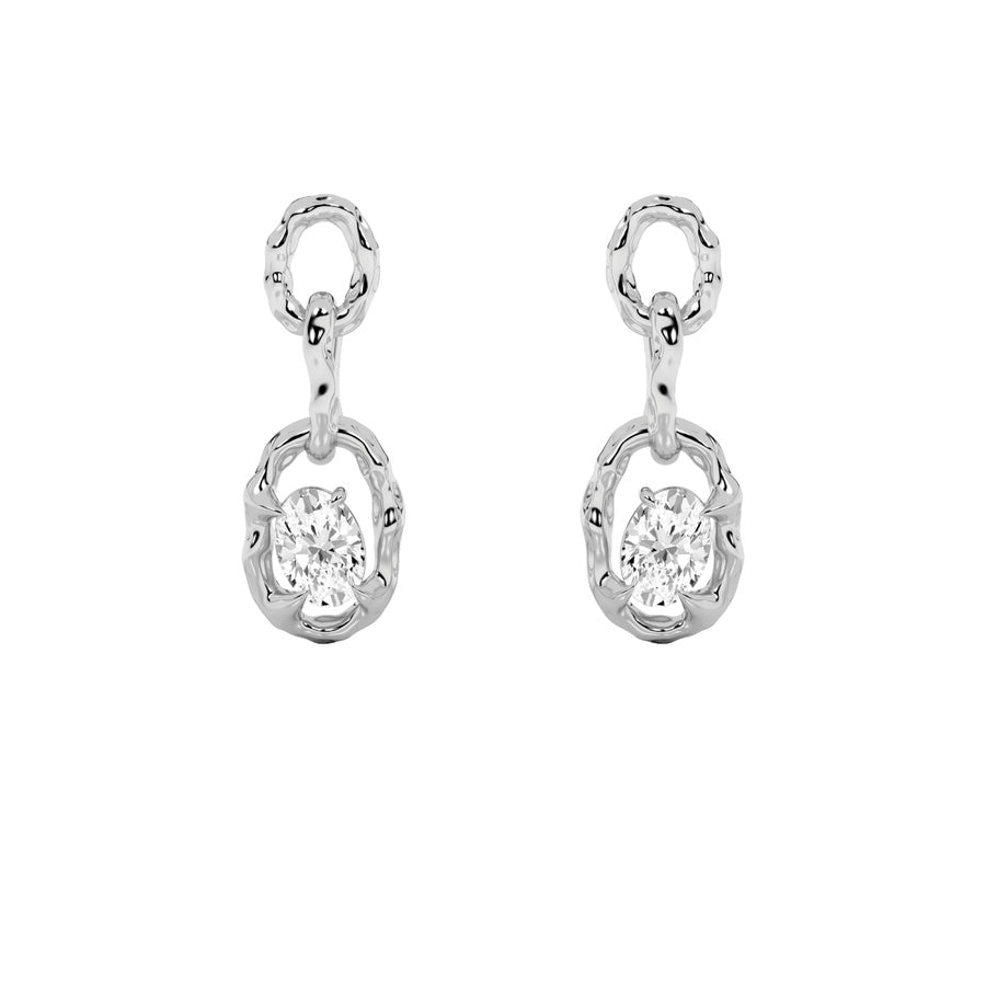 Oval Shape Earrings lab grown diamond