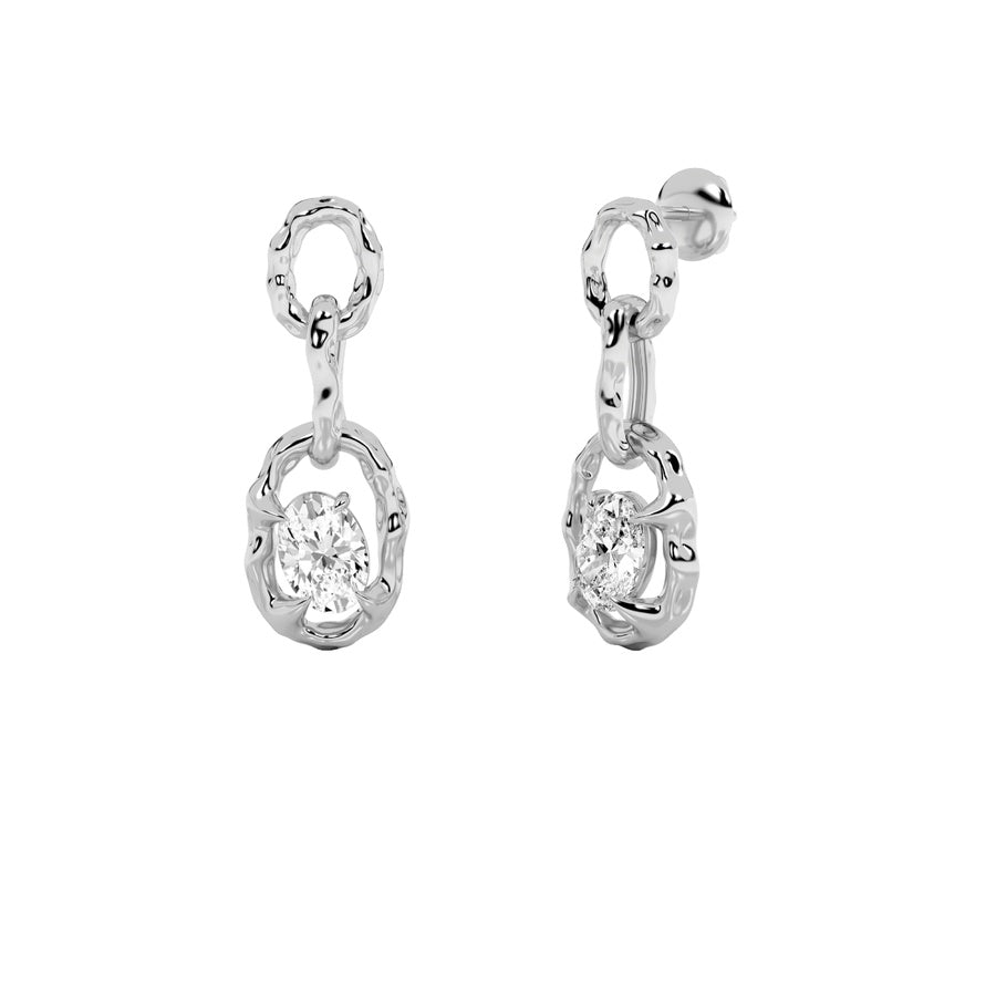 Oval Shape Earrings lab grown diamond