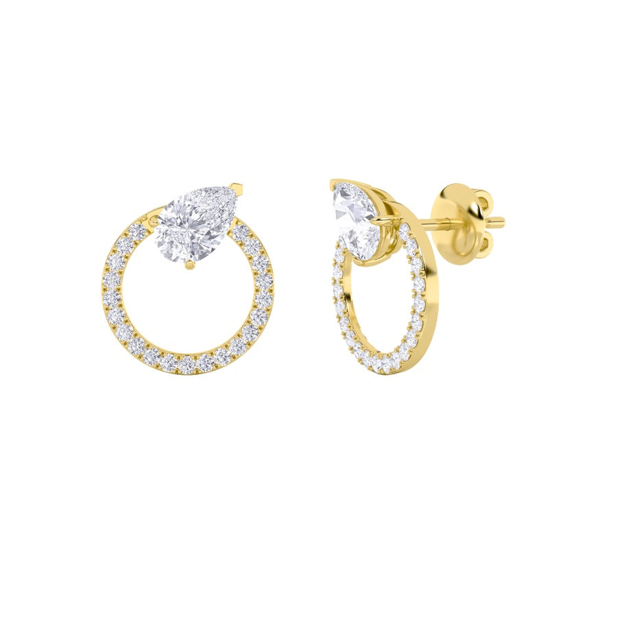 Pear Shape Dangle Fashion Earrings lab grown diamond