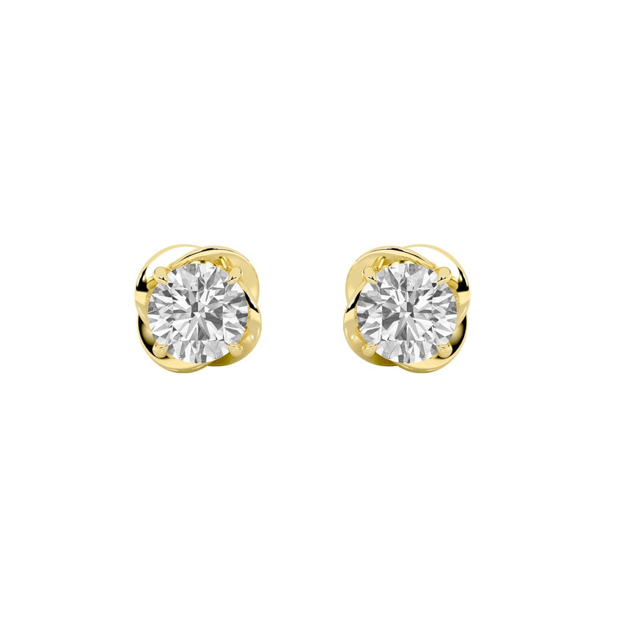 Round Shape Stud Earrings lab grown diamond