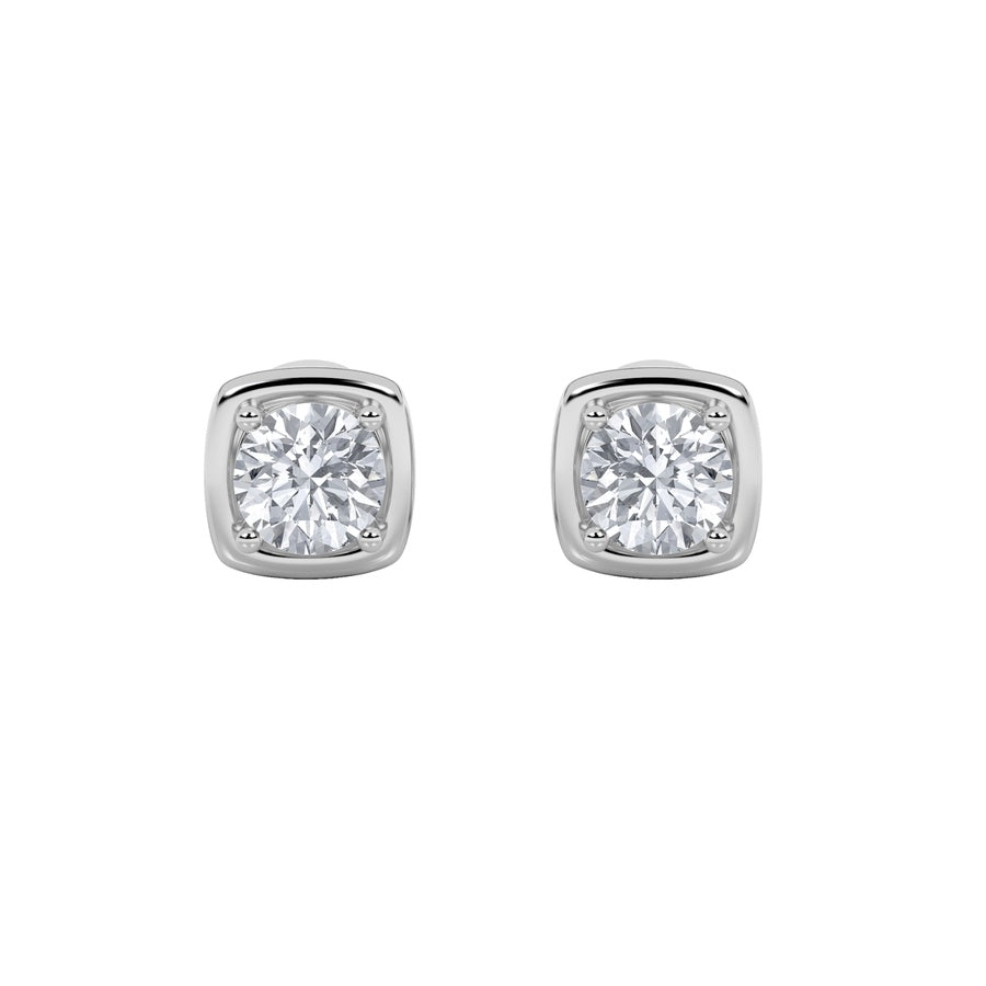 Round Shape Stud Earrings lab grown diamond
