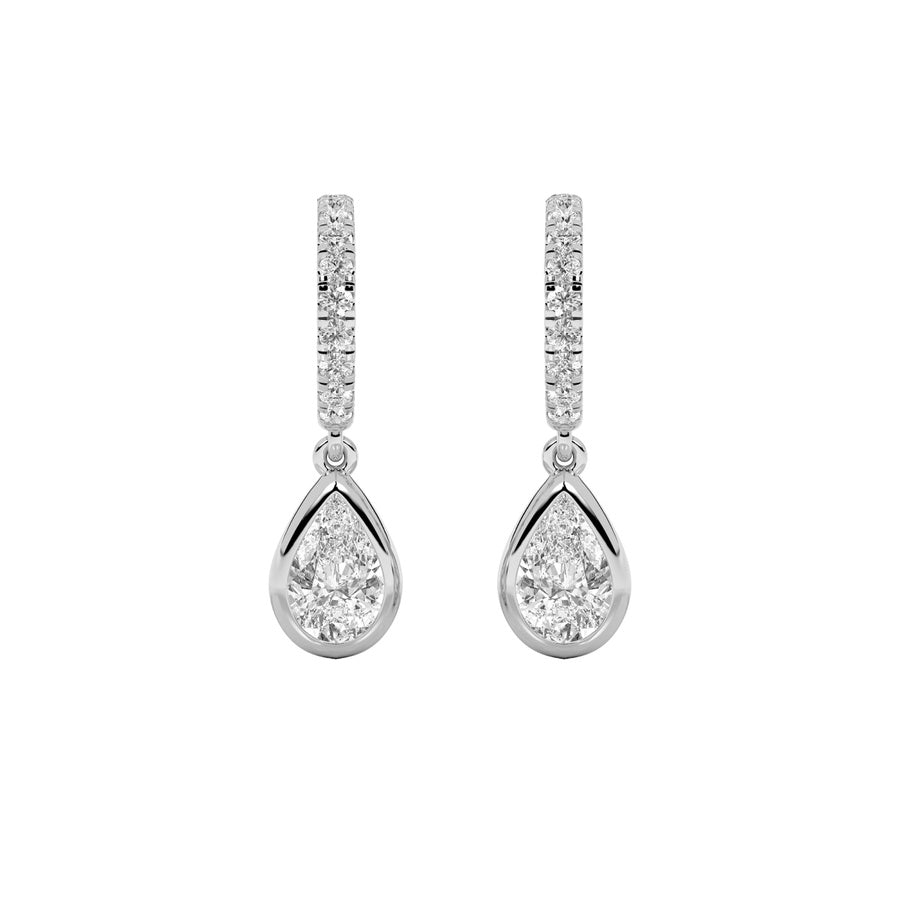 2Cttw Pear Shaped Lab Grown Diamond (F/VS) DangleEarrings in 14K Gold