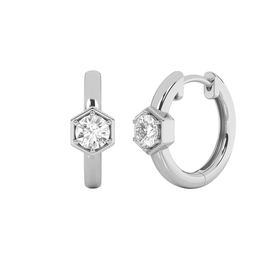 0.5Cttw Round Shaped Lab Grown Diamond (F/VS) HoopEarrings in 14K Gold