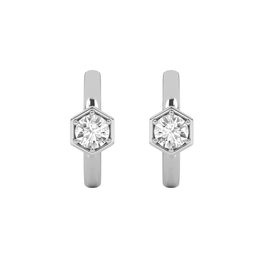 0.5Cttw Round Shaped Lab Grown Diamond (F/VS) HoopEarrings in 14K Gold