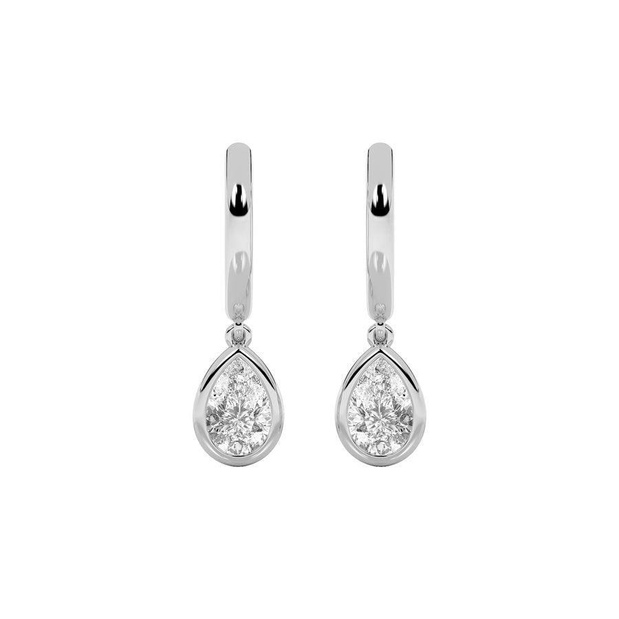 1Cttw Pear Shaped Lab Grown Diamond (F/VS) DangleEarrings in 14K Gold