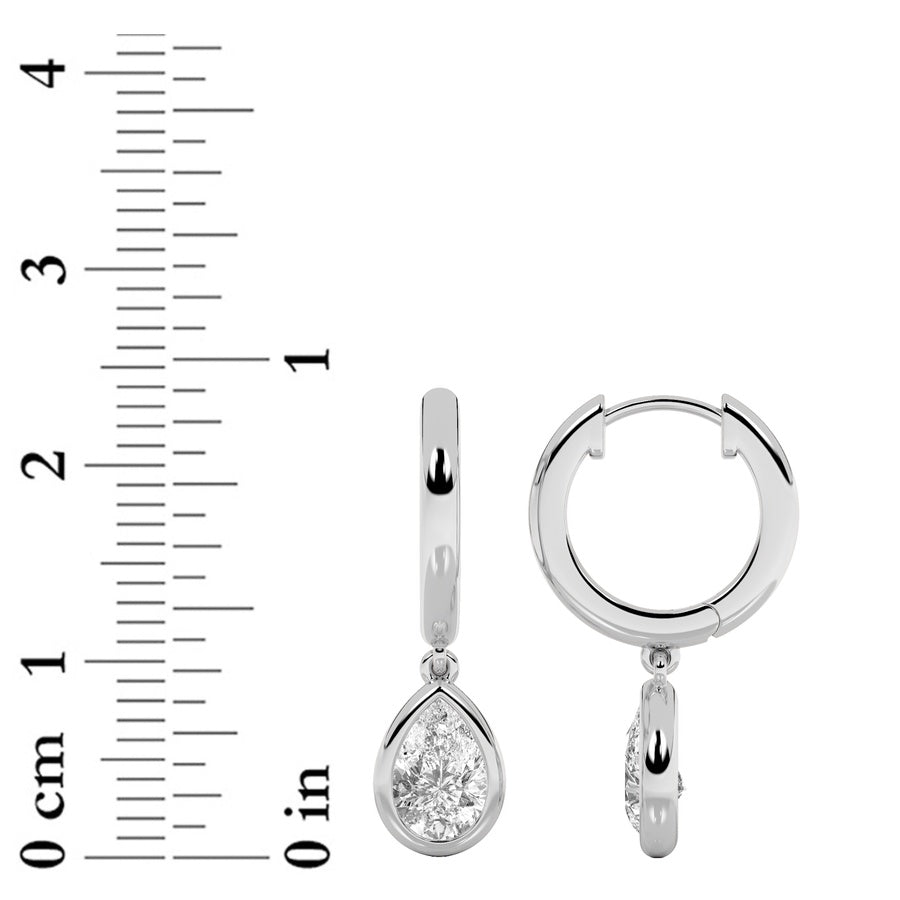 Pear Shape Dangle Earrings lab grown diamond